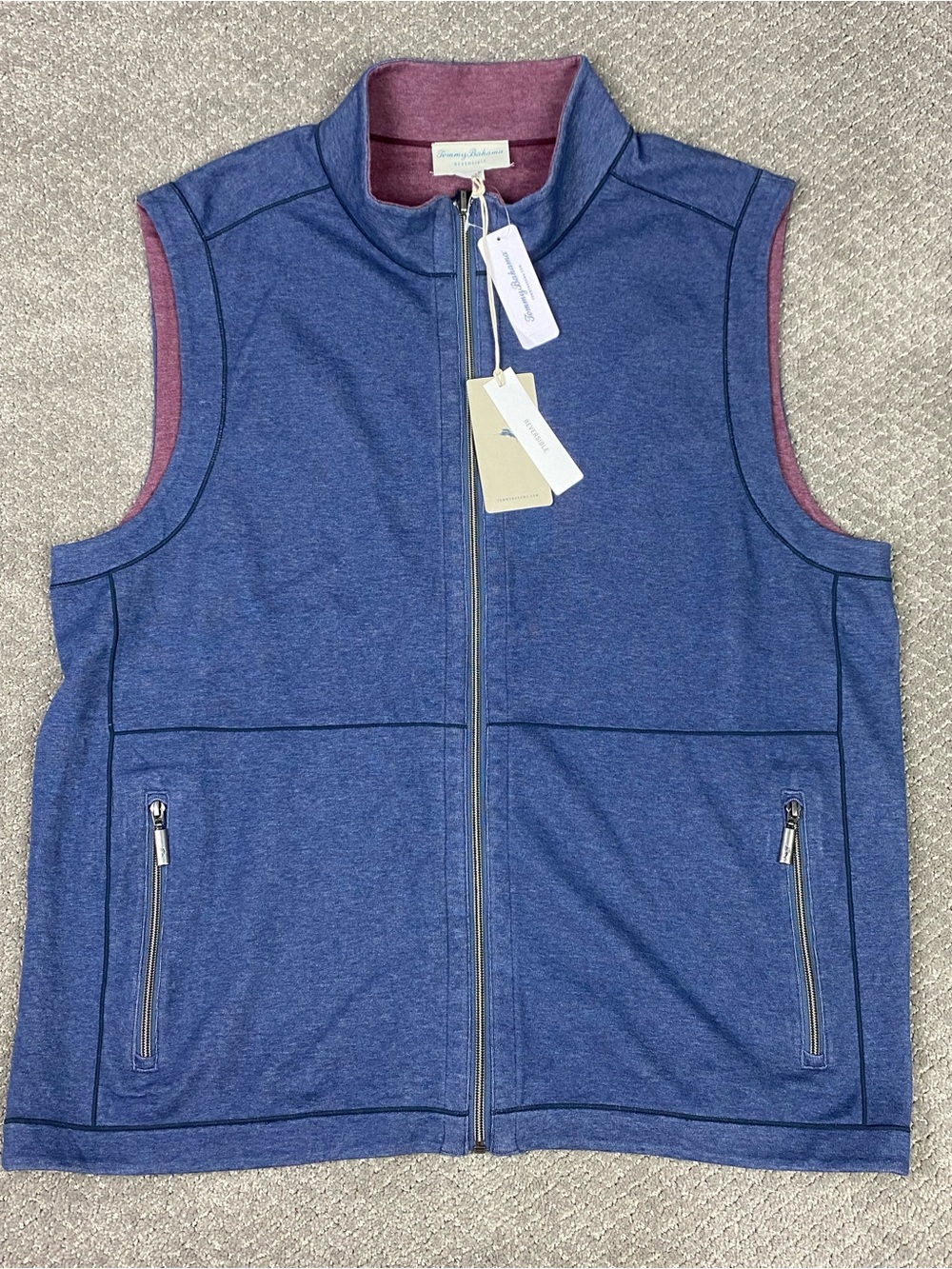 Tommy Bahama Flipview Reversible Vest Mens XXL Blue Red Golf Flip View